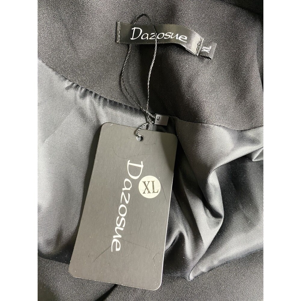 NWT Dazosue Open Front BLACK Career Blazer  Slim Suit Jacket Pockets  XL - Picture 10 of 12